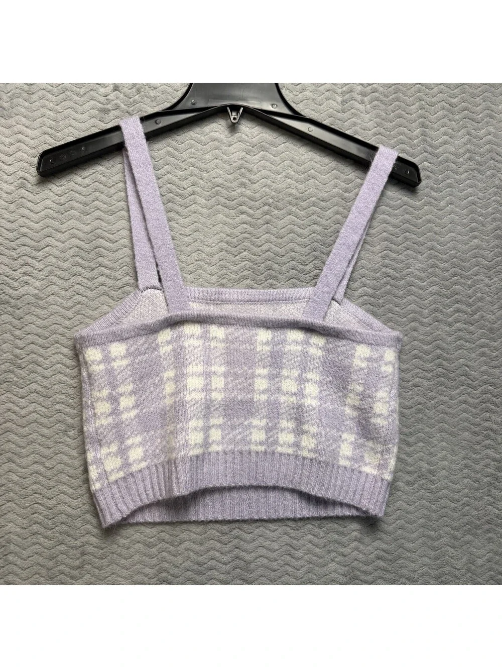 Almost Famous Sweater Set Womens Sz M Plaid Cardigan Soft girl Preppy 2 Pieces - Picture 7 of 9